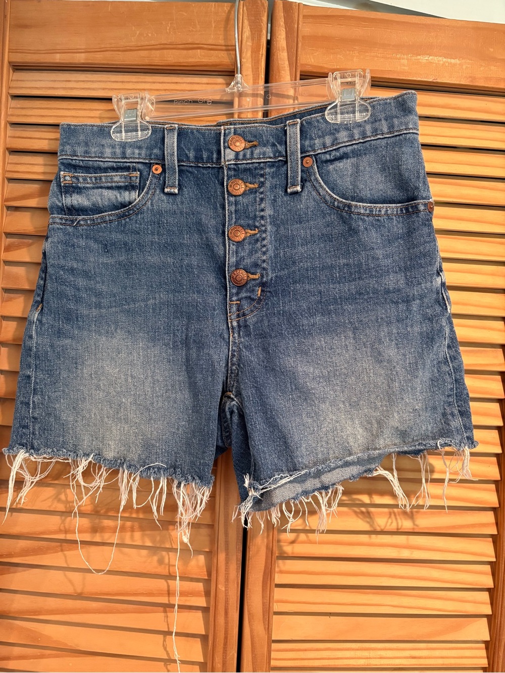 Madewell High Rise Denim Womens Shorts Jean Summer Raw Frayed Hem Festival